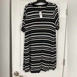 Loft striped swing dress